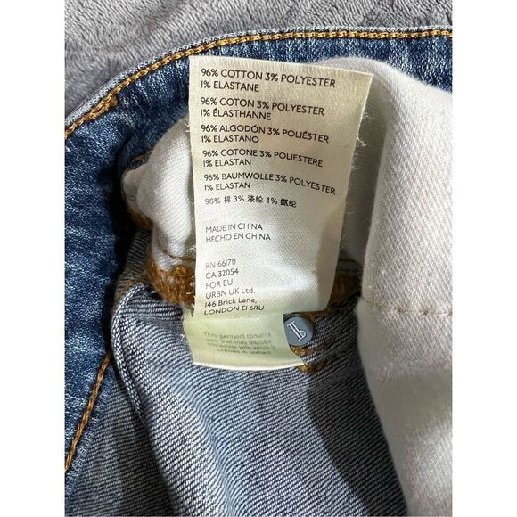 Anthropologie Pilcro Jean Short Womens Size 28 Blue Distressed Frayed Hem Casual - Picture 7 of 11